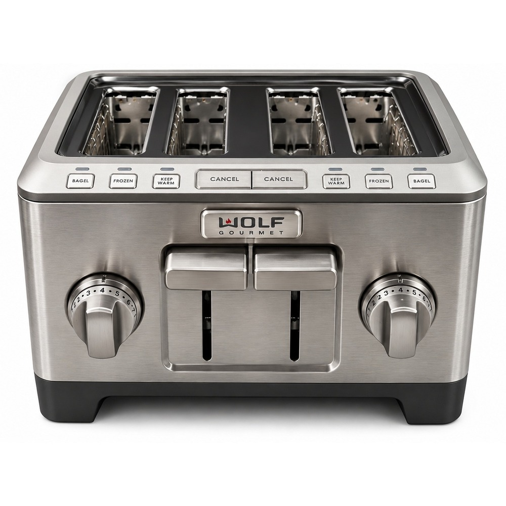 Wolf Gourmet 4-Slice Toaster Brushed Stainless Steel WGTR124S 1800W Toaster